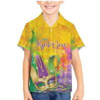 Mardi Gras Family Matching Mermaid Dress and Hawaiian Shirt Watercolor Mix - Carnival Bling LT7 - Wonder Print Shop