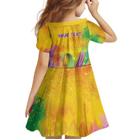 Mardi Gras Family Matching Off Shoulder Maxi Dress and Hawaiian Shirt Watercolor Mix - Carnival Bling LT7 - Wonder Print Shop