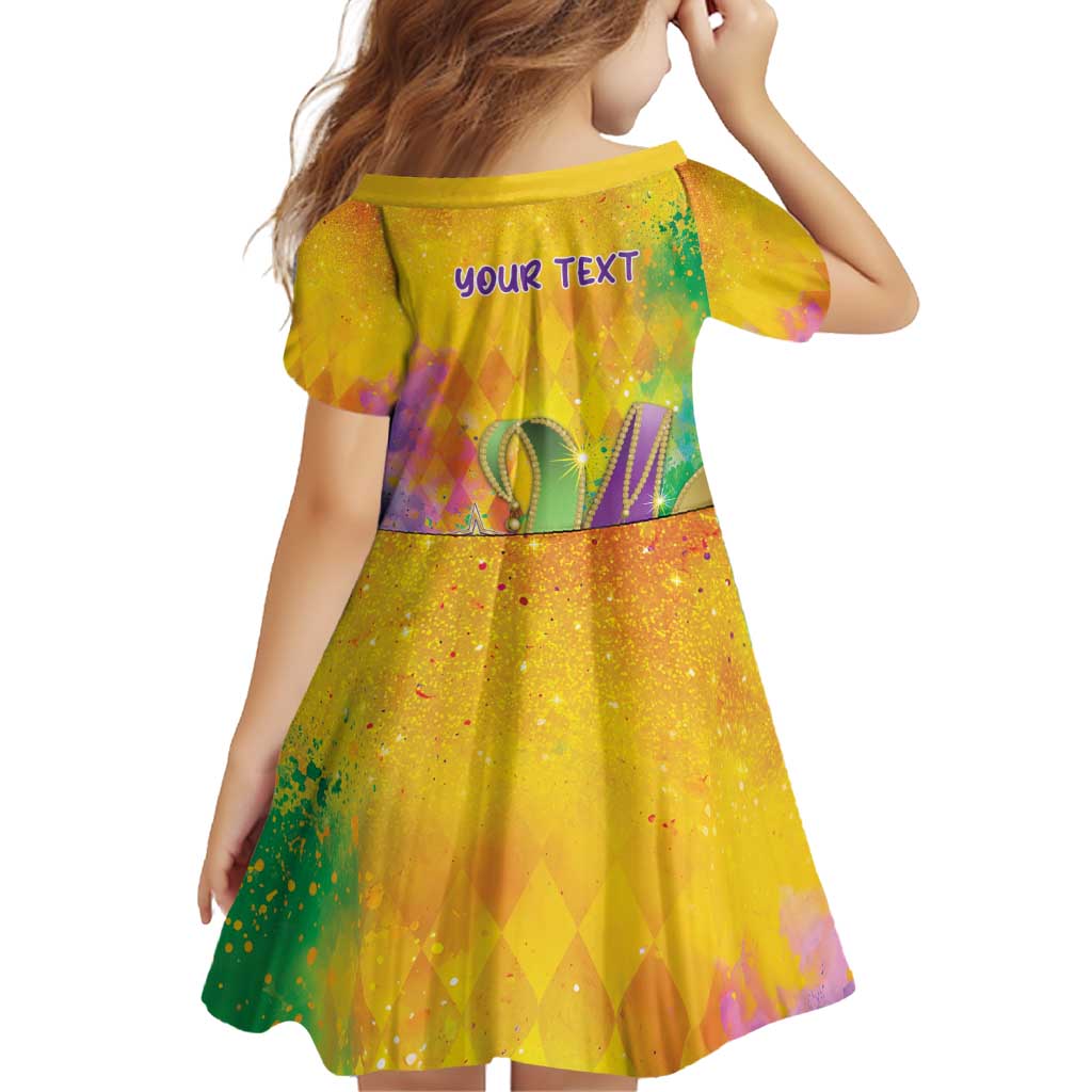 Mardi Gras Family Matching Off Shoulder Short Dress and Hawaiian Shirt Watercolor Mix - Carnival Bling LT7 - Wonder Print Shop