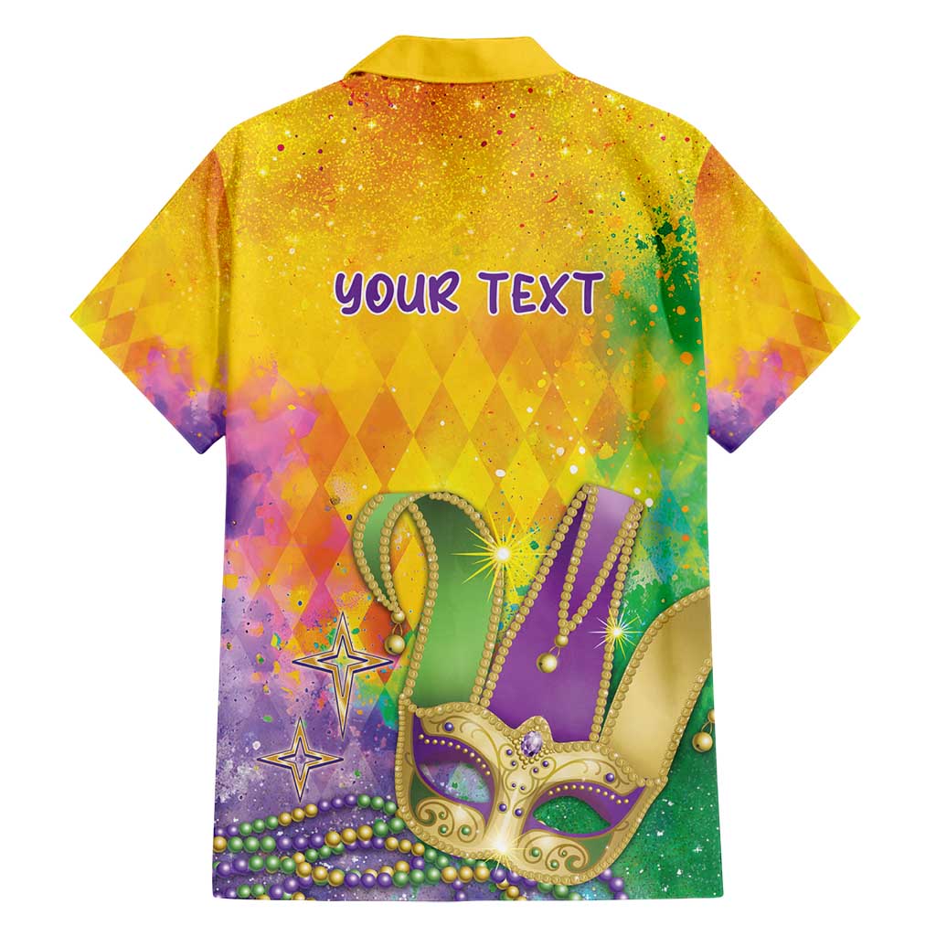 Mardi Gras Family Matching Off Shoulder Short Dress and Hawaiian Shirt Watercolor Mix - Carnival Bling LT7 - Wonder Print Shop