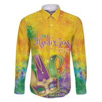 Mardi Gras Family Matching Off Shoulder Short Dress and Hawaiian Shirt Watercolor Mix - Carnival Bling LT7 - Wonder Print Shop