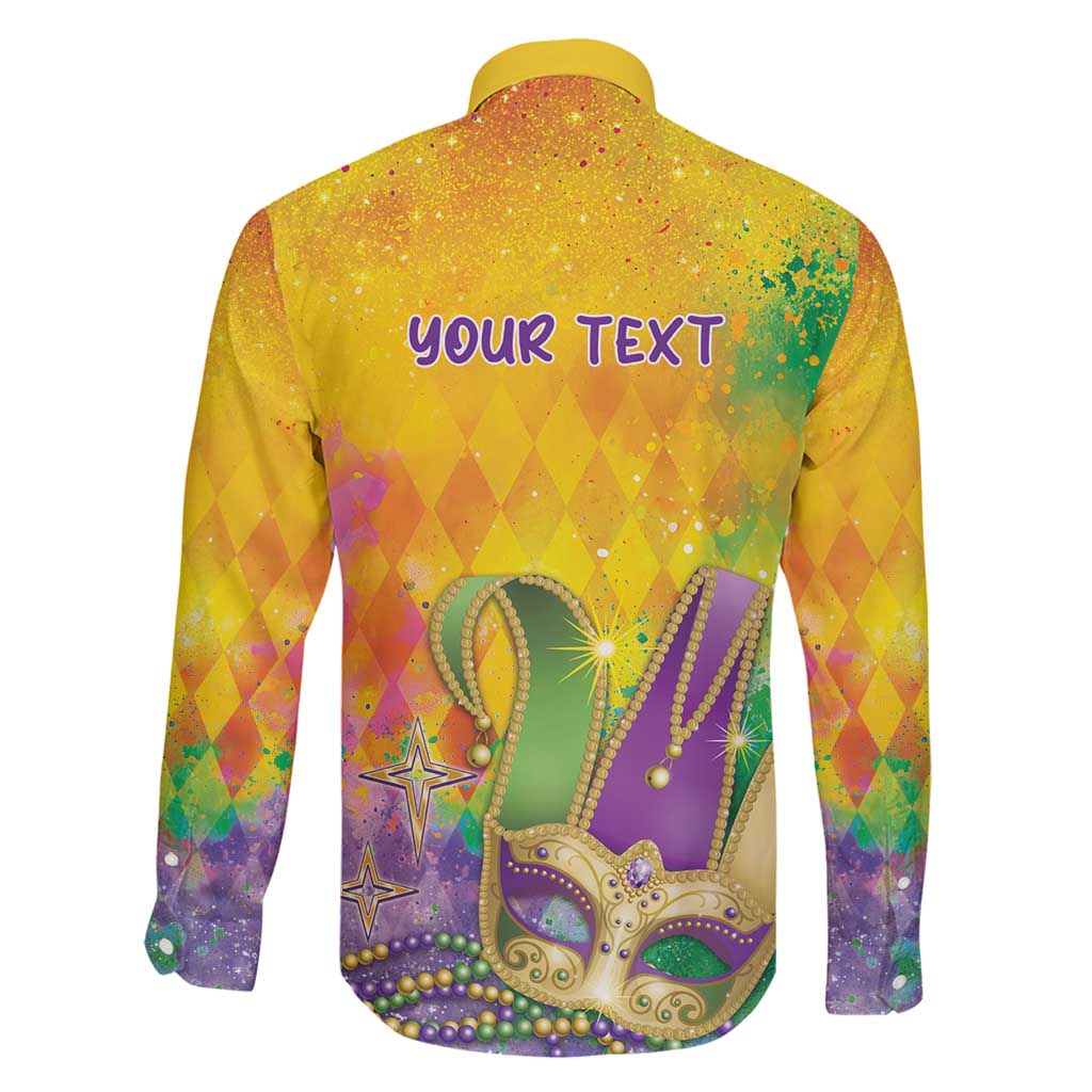 Mardi Gras Family Matching Off Shoulder Short Dress and Hawaiian Shirt Watercolor Mix - Carnival Bling LT7 - Wonder Print Shop