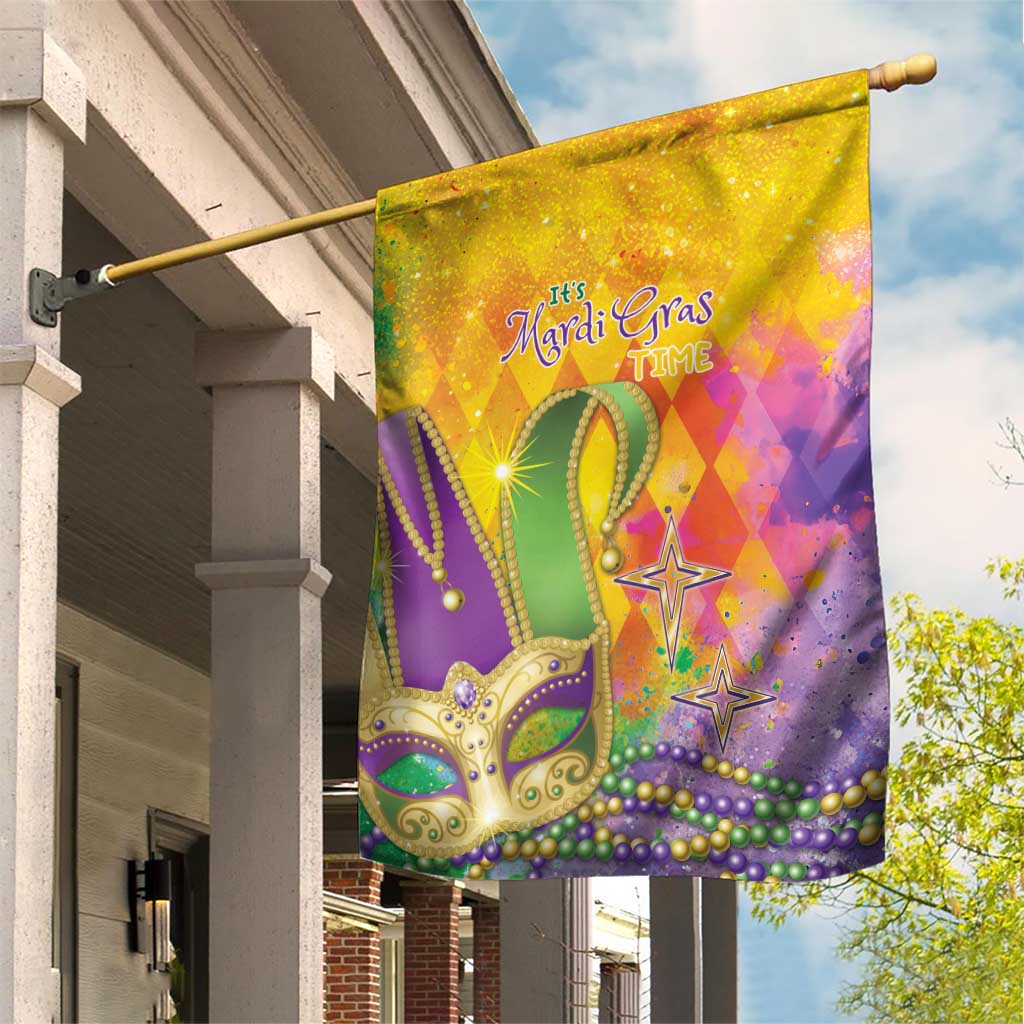 Mardi Gras Garden Flag Watercolor Mix - Carnival Bling - Wonder Print Shop
