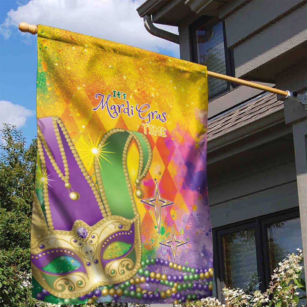 Mardi Gras Garden Flag Watercolor Mix - Carnival Bling - Wonder Print Shop