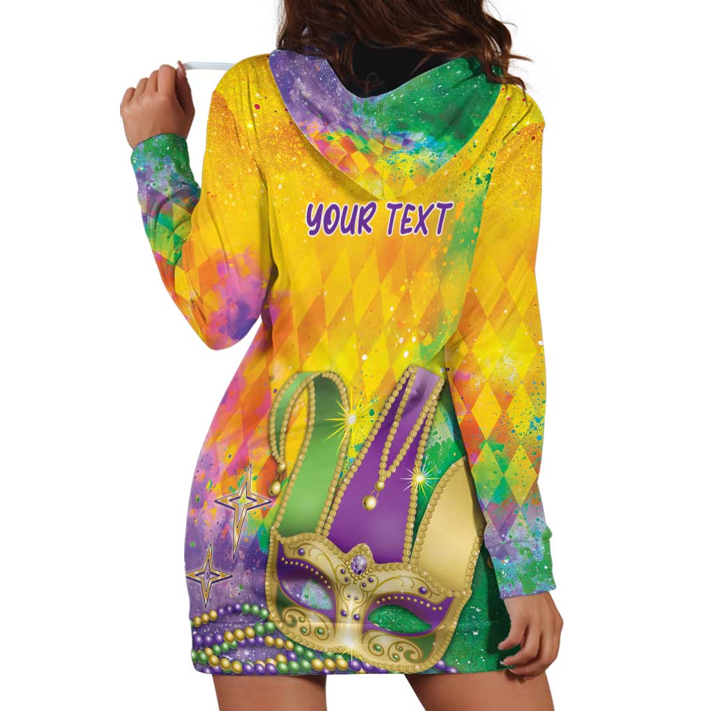 Mardi Gras Hoodie Dress Watercolor Mix - Carnival Bling - Wonder Print Shop