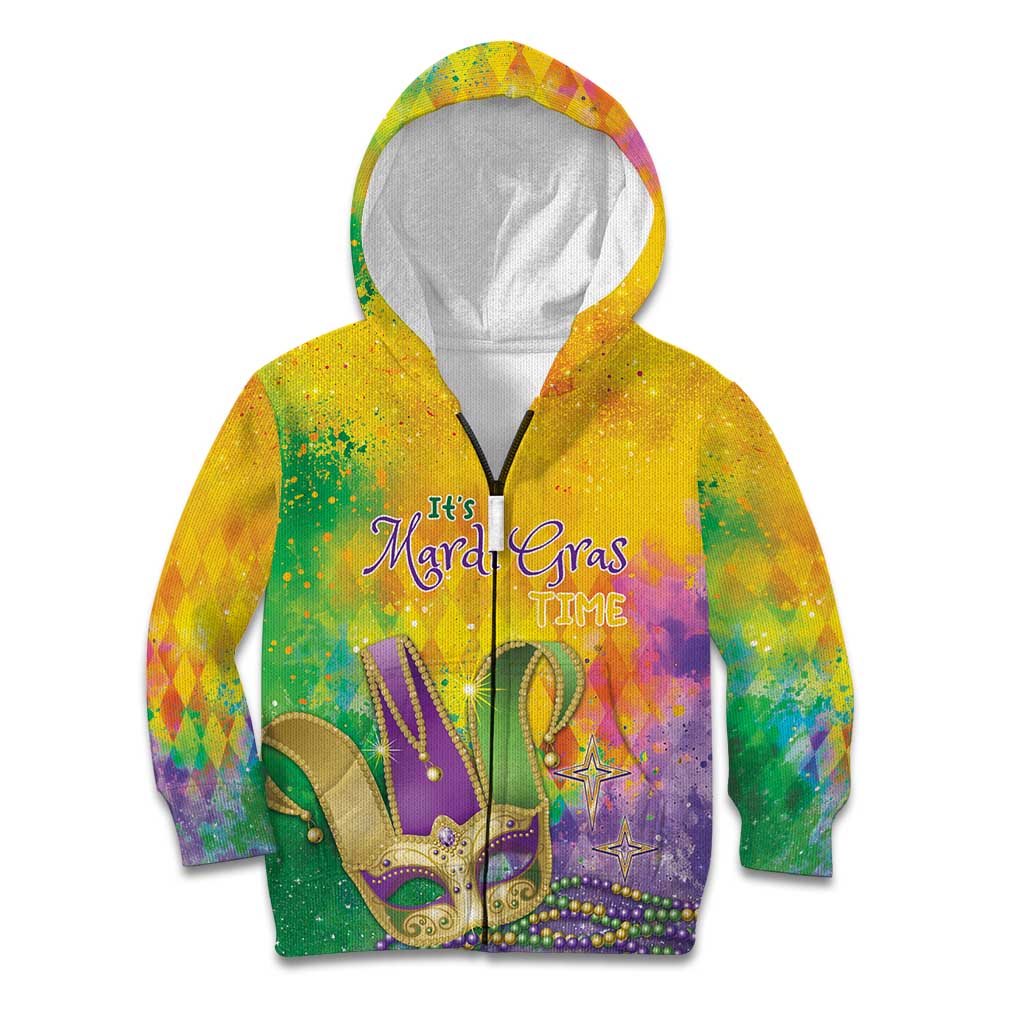 Mardi Gras Kid Hoodie Watercolor Mix - Carnival Bling - Wonder Print Shop