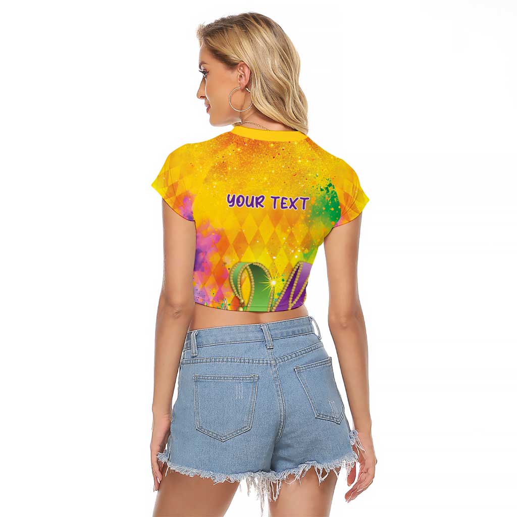 Mardi Gras Raglan Cropped T Shirt Watercolor Mix - Carnival Bling - Wonder Print Shop