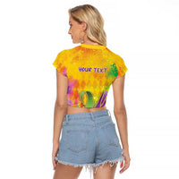 Mardi Gras Raglan Cropped T Shirt Watercolor Mix - Carnival Bling - Wonder Print Shop