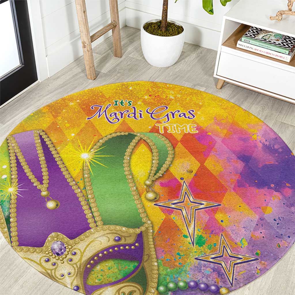 Mardi Gras Round Carpet Watercolor Mix - Carnival Bling