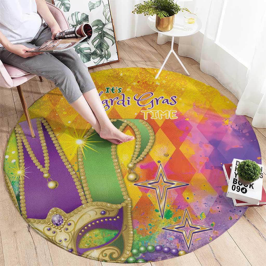 Mardi Gras Round Carpet Watercolor Mix - Carnival Bling