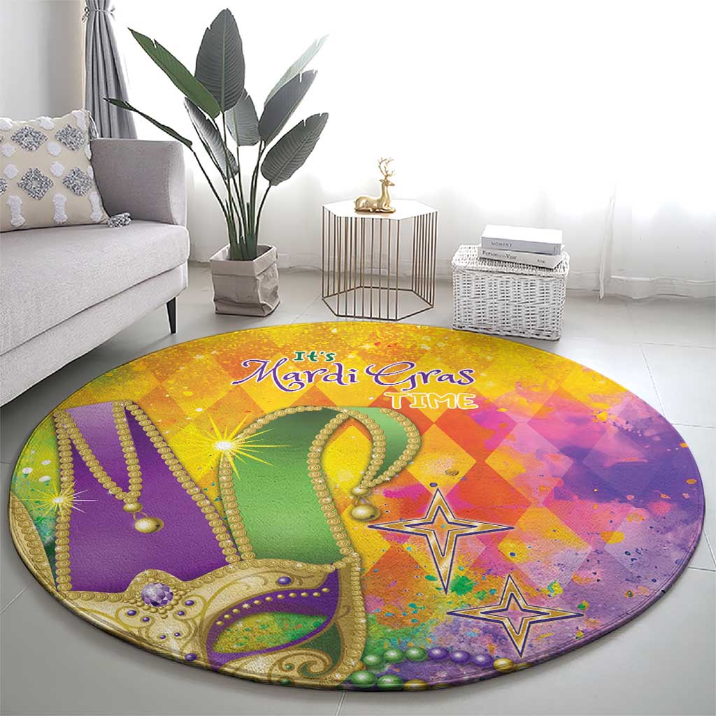 Mardi Gras Round Carpet Watercolor Mix - Carnival Bling