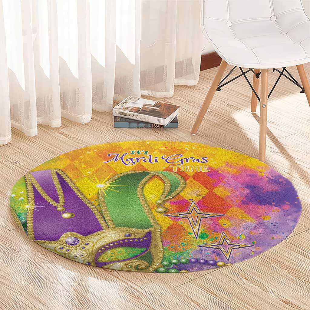 Mardi Gras Round Carpet Watercolor Mix - Carnival Bling