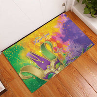 Mardi Gras Rubber Doormat Watercolor Mix - Carnival Bling - Wonder Print Shop