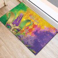 Mardi Gras Rubber Doormat Watercolor Mix - Carnival Bling - Wonder Print Shop