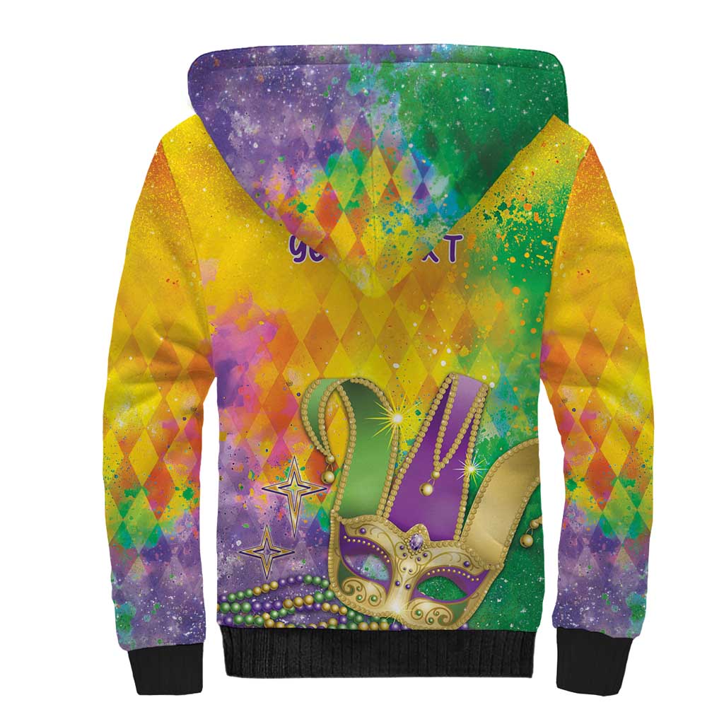Mardi Gras Sherpa Hoodie Watercolor Mix - Carnival Bling - Wonder Print Shop