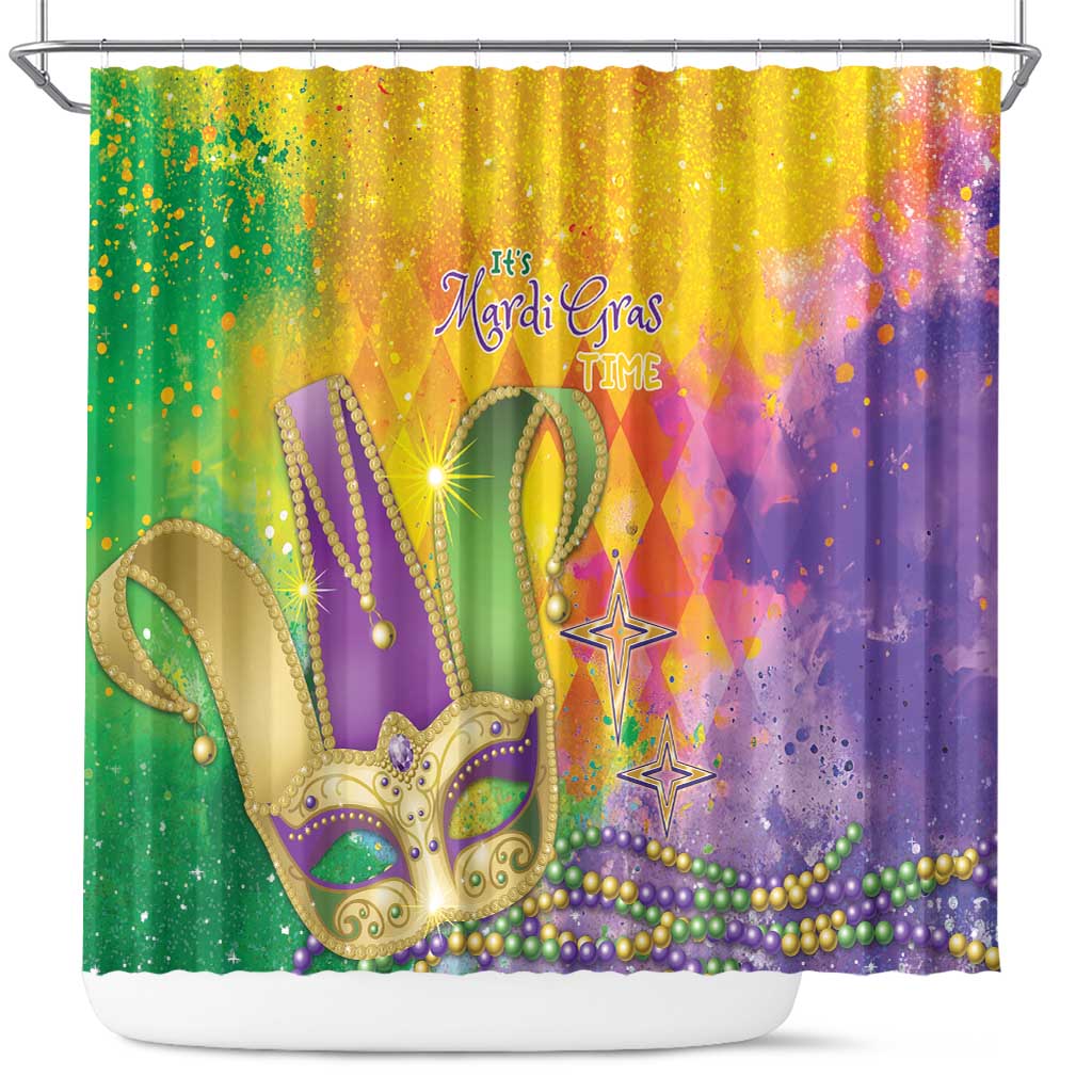 Mardi Gras Shower Curtain Watercolor Mix - Carnival Bling