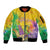 Mardi Gras Sleeve Zip Bomber Jacket Watercolor Mix - Carnival Bling - Wonder Print Shop