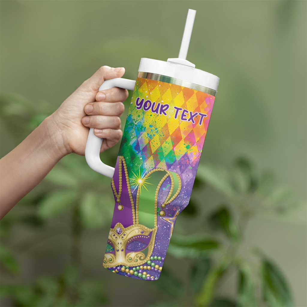 Mardi Gras Tumbler With Handle Watercolor Mix - Carnival Bling - Wonder Print Shop