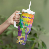 Mardi Gras Tumbler With Handle Watercolor Mix - Carnival Bling - Wonder Print Shop