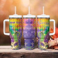 Mardi Gras Tumbler With Handle Watercolor Mix - Carnival Bling - Wonder Print Shop