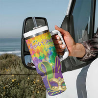 Mardi Gras Tumbler With Handle Watercolor Mix - Carnival Bling - Wonder Print Shop