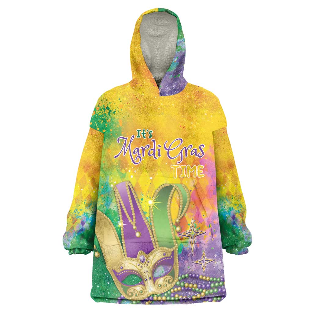 Mardi Gras Wearable Blanket Hoodie Watercolor Mix - Carnival Bling - Wonder Print Shop