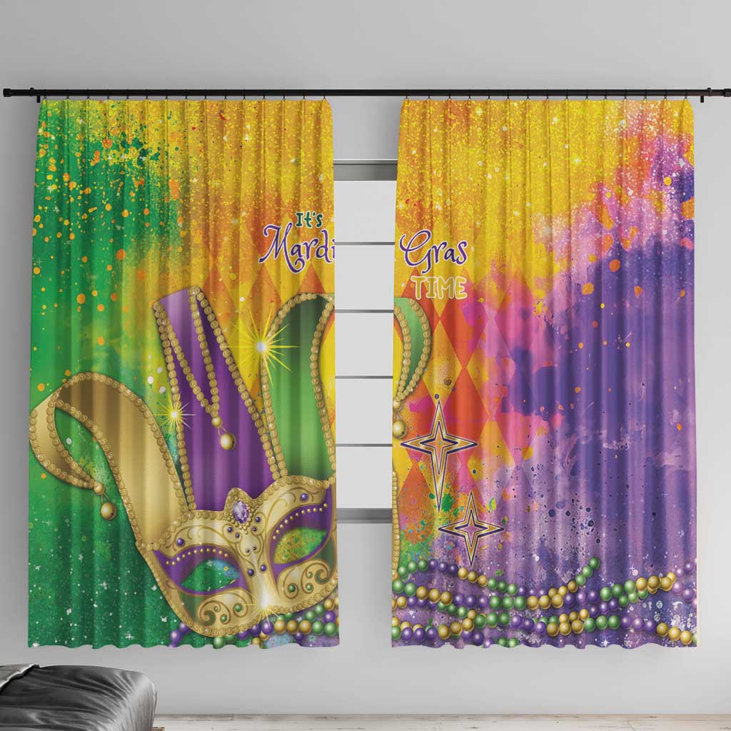 Mardi Gras Window Curtain Watercolor Mix - Carnival Bling - Wonder Print Shop