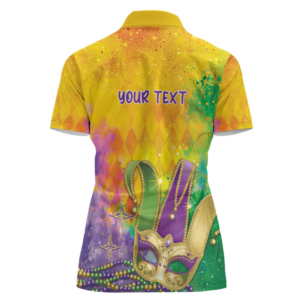 Mardi Gras Women Polo Shirt Watercolor Mix - Carnival Bling - Wonder Print Shop