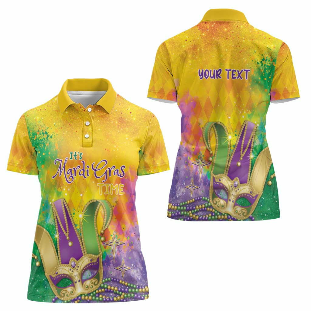 Mardi Gras Women Polo Shirt Watercolor Mix - Carnival Bling - Wonder Print Shop