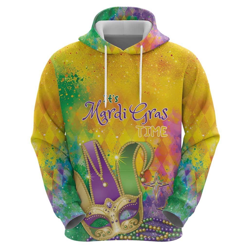 Mardi Gras Zip Hoodie Watercolor Mix - Carnival Bling - Wonder Print Shop