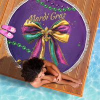 Mardi Gras Beach Blanket Coquette Bow Glitter Motifs LT7 - Wonder Print Shop