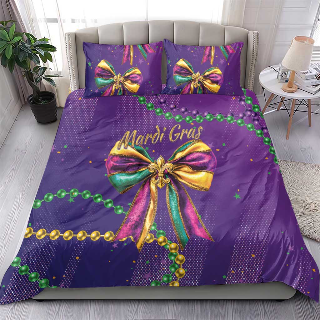 Mardi Gras Bedding Set Coquette Bow Glitter Motifs LT7 - Wonder Print Shop