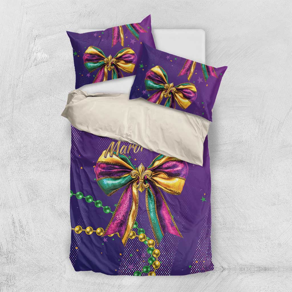 Mardi Gras Bedding Set Coquette Bow Glitter Motifs LT7 - Wonder Print Shop