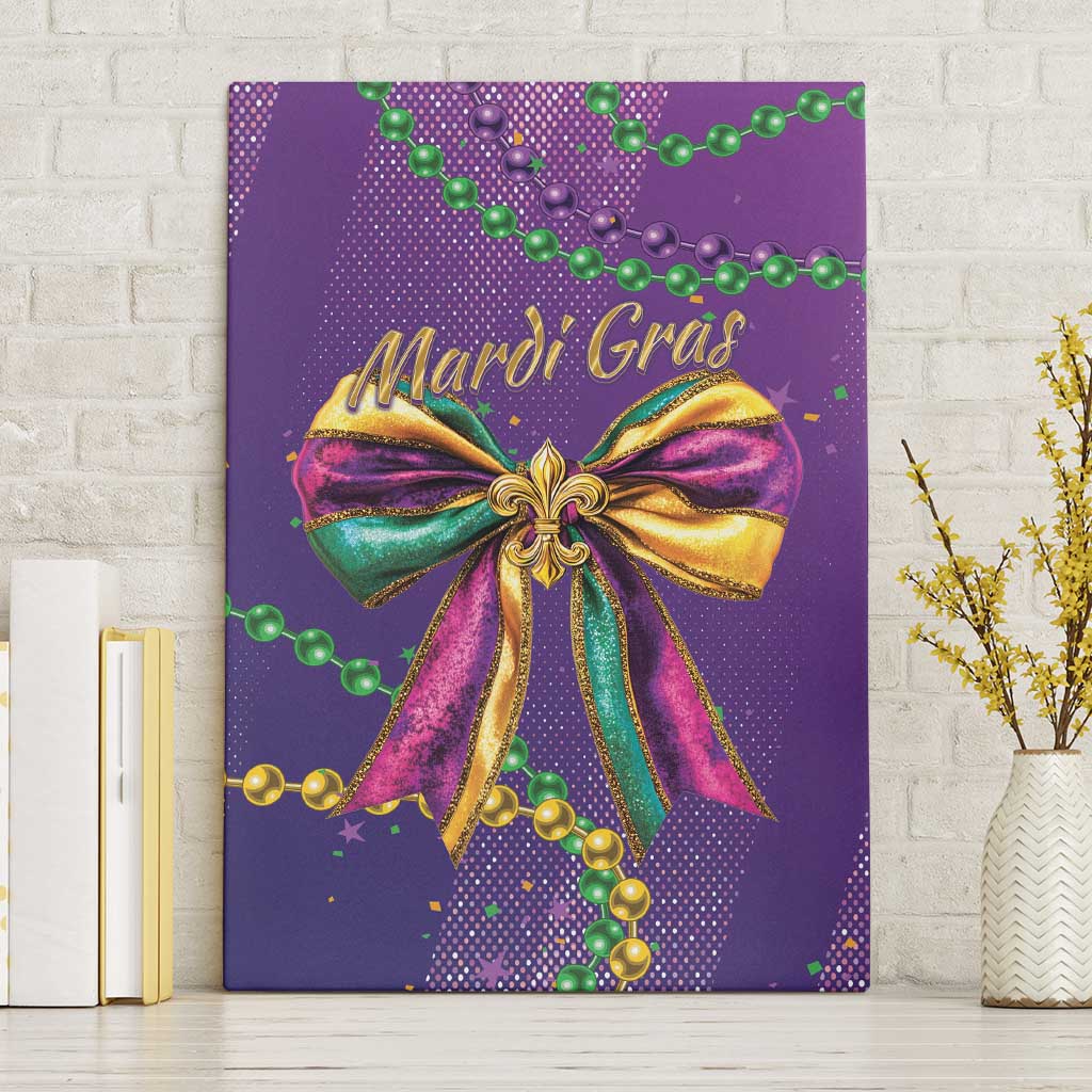 Mardi Gras Canvas Wall Art Coquette Bow Glitter Motifs LT7 - Wonder Print Shop
