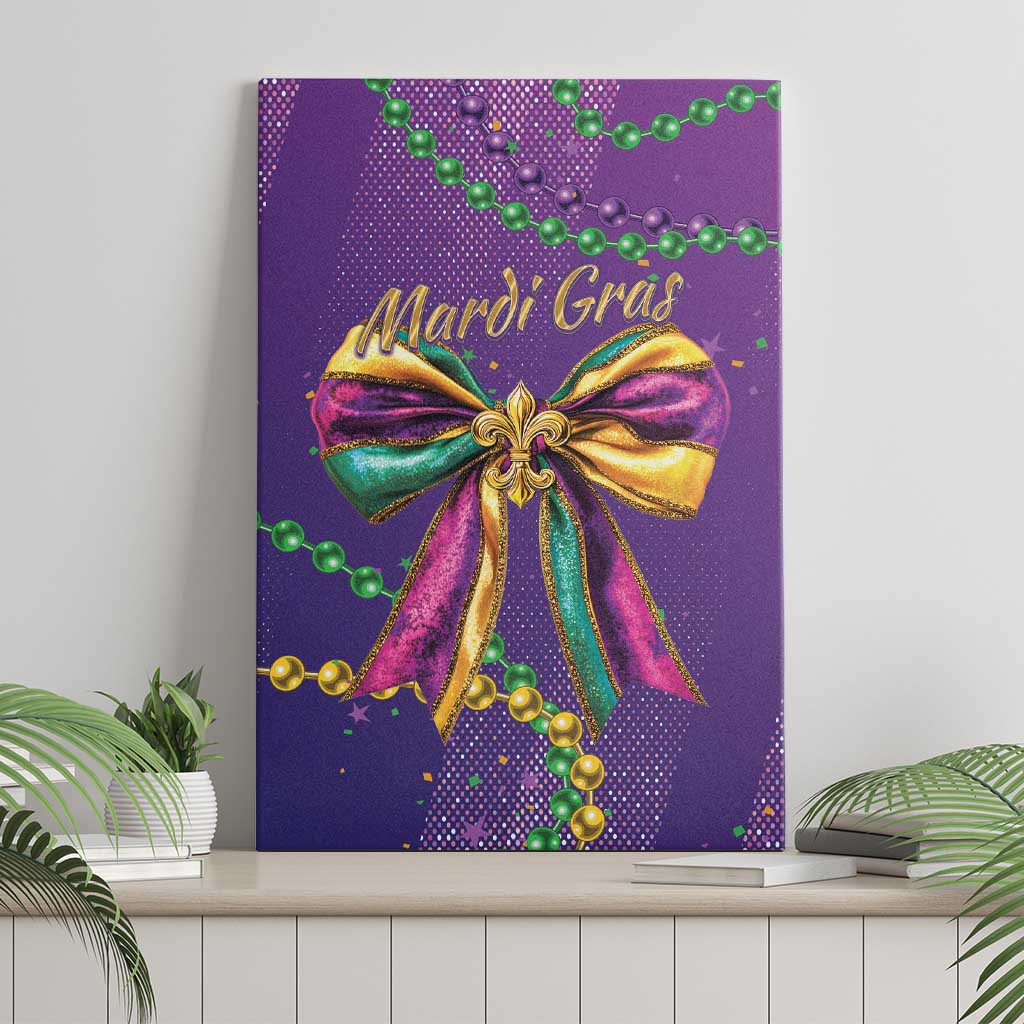 Mardi Gras Canvas Wall Art Coquette Bow Glitter Motifs LT7 - Wonder Print Shop