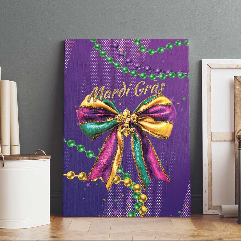 Mardi Gras Canvas Wall Art Coquette Bow Glitter Motifs LT7 - Wonder Print Shop