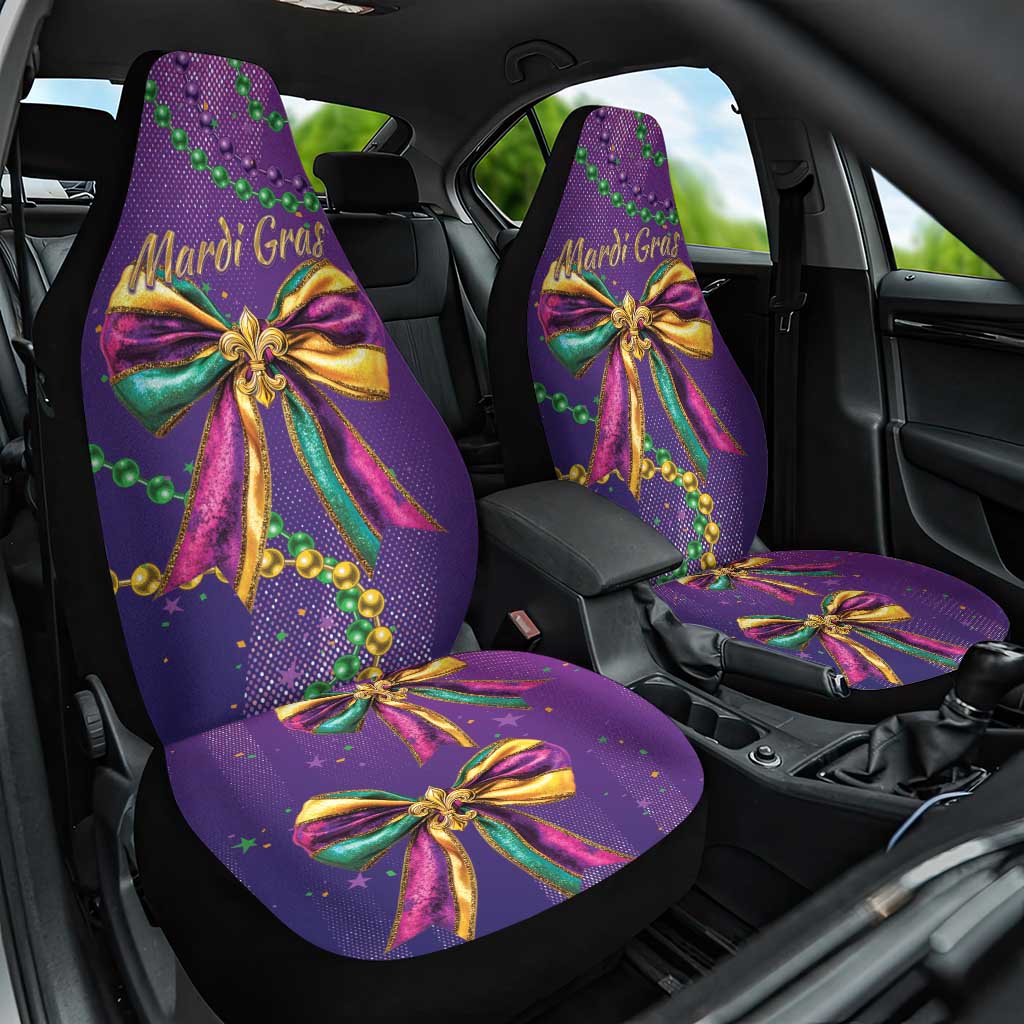 Mardi Gras Car Seat Cover Coquette Bow Glitter Motifs LT7 - Wonder Print Shop