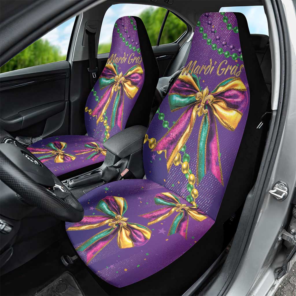 Mardi Gras Car Seat Cover Coquette Bow Glitter Motifs LT7 - Wonder Print Shop