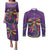 Mardi Gras Couples Matching Puletasi and Long Sleeve Button Shirt Coquette Bow Glitter Motifs LT7 - Wonder Print Shop