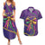 Mardi Gras Couples Matching Summer Maxi Dress and Hawaiian Shirt Coquette Bow Glitter Motifs LT7 - Wonder Print Shop