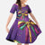 Mardi Gras Family Matching Off The Shoulder Long Sleeve Dress and Hawaiian Shirt Coquette Bow Glitter Motifs - Wonder Print Shop