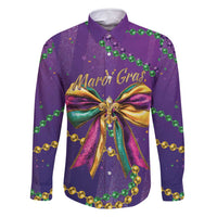 Mardi Gras Family Matching Tank Maxi Dress and Hawaiian Shirt Coquette Bow Glitter Motifs - Wonder Print Shop