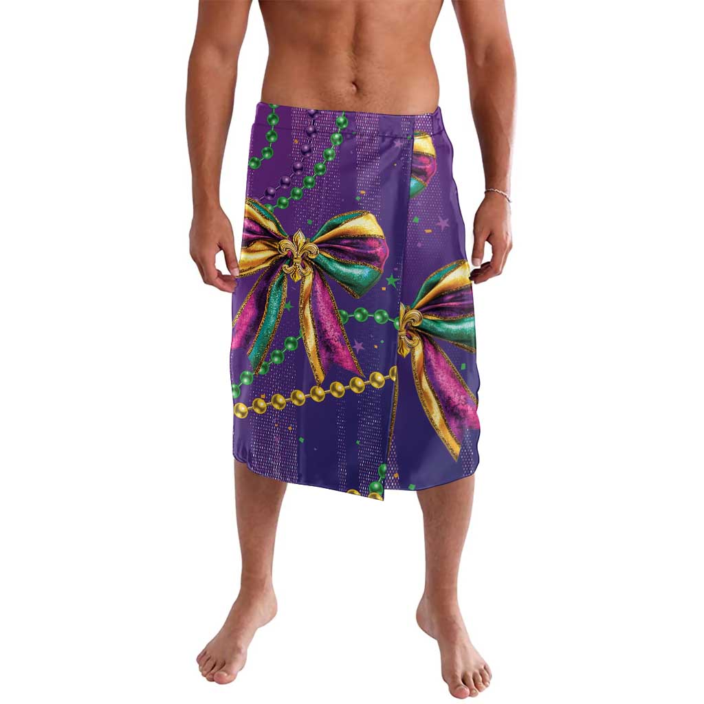 Mardi Gras Lavalava Coquette Bow Glitter Motifs - Wonder Print Shop