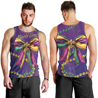 Mardi Gras Men Tank Top Coquette Bow Glitter Motifs - Wonder Print Shop