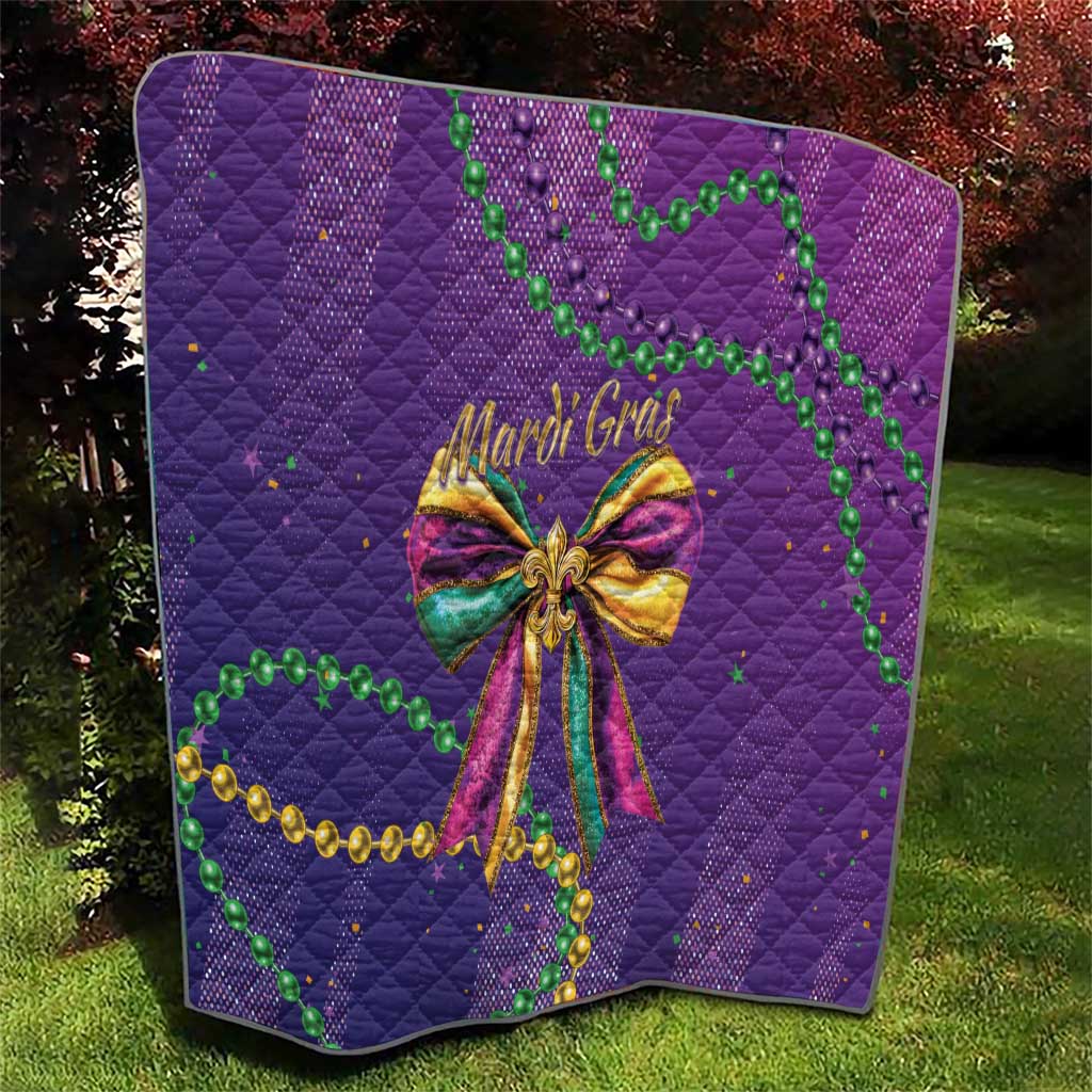 Mardi Gras Quilt Coquette Bow Glitter Motifs - Wonder Print Shop