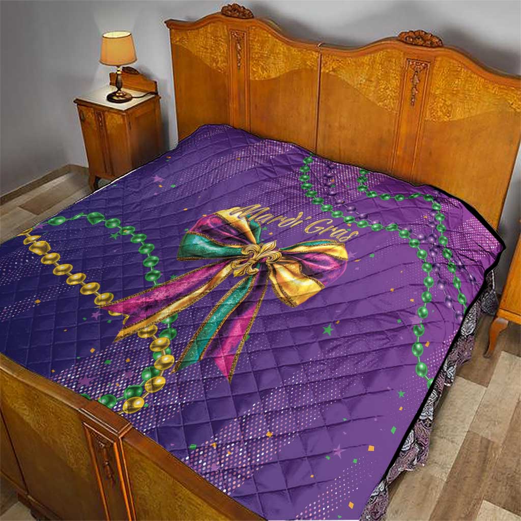 Mardi Gras Quilt Coquette Bow Glitter Motifs - Wonder Print Shop