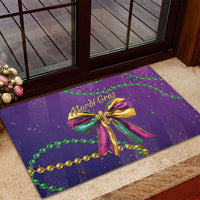Mardi Gras Rubber Doormat Coquette Bow Glitter Motifs - Wonder Print Shop