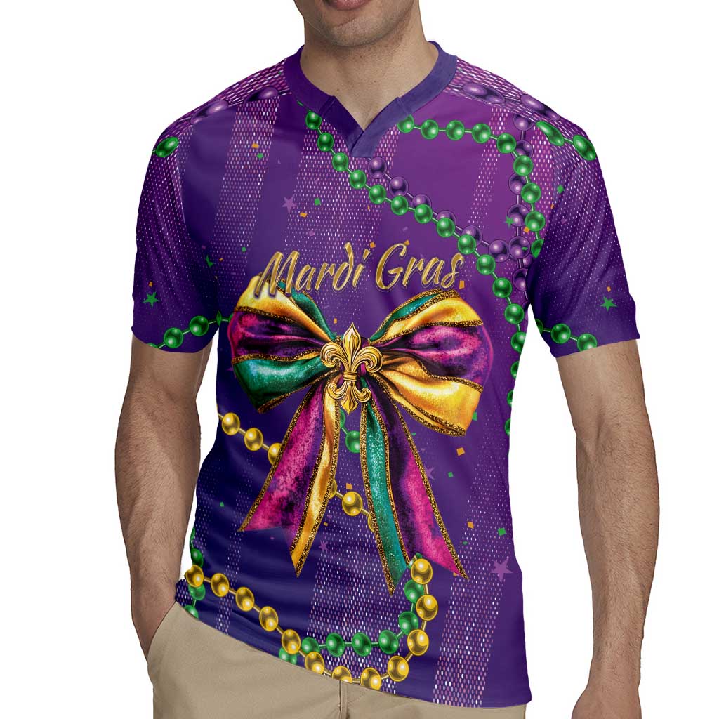 Mardi Gras Rugby Jersey Coquette Bow Glitter Motifs - Wonder Print Shop