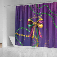 Mardi Gras Shower Curtain Coquette Bow Glitter Motifs