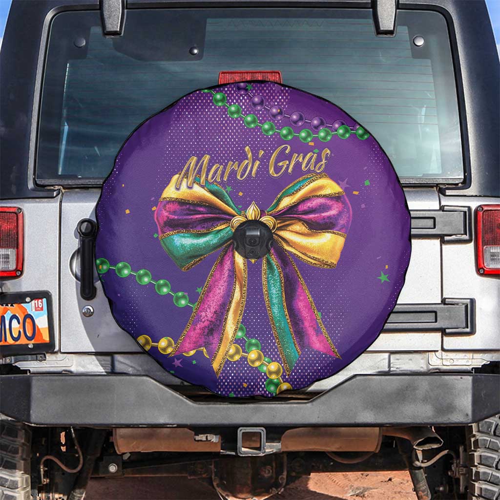Mardi Gras Spare Tire Cover Coquette Bow Glitter Motifs - Wonder Print Shop